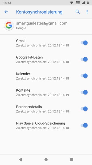 Stellen Sie sicher, dass Kontakte ausgewählt ist
