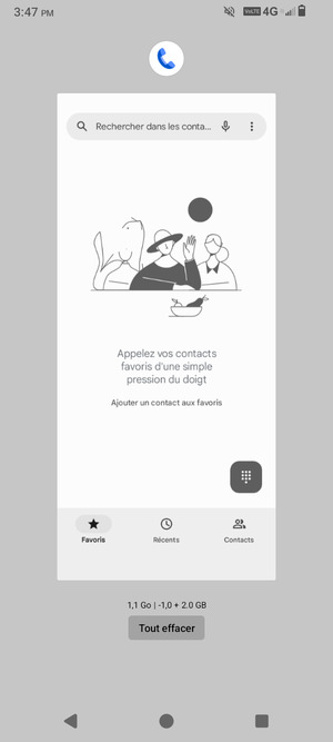 Sélectionnez Tout effacer pour fermer les applications en cours d'exécution