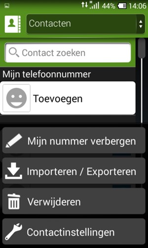 Selecteer Importeren / Exporteren
