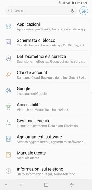 Scorri e seleziona Aggiornamenti software