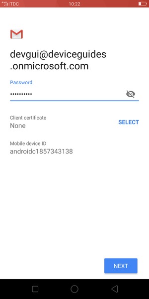 Enter your password and select NEXT