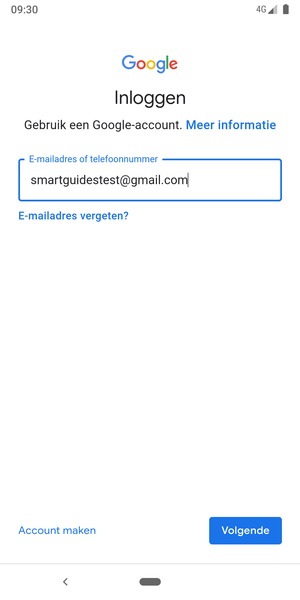 Voer uw e-mailadres in en selecteer Volgende