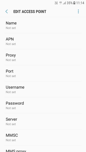 Enter Internet information