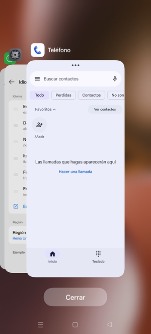 Seleccione Cerrar para cerrar todas las aplicaciones en ejecución