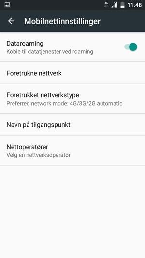 Slå Dataroaming på eller av