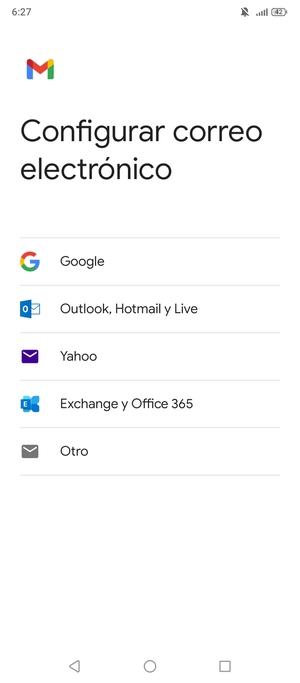 Seleccione Outlook, Hotmail y Live