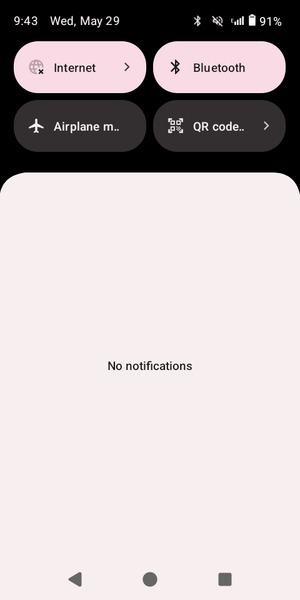 Slide down the top menu again