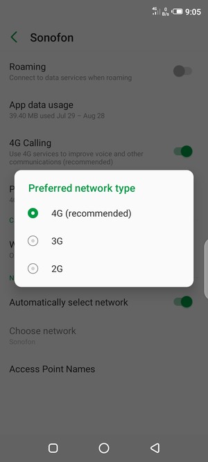 Select your preferred option