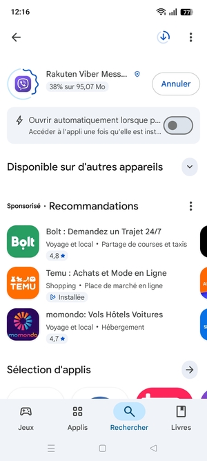Veuillez attendre la fin de la procédure d'installation