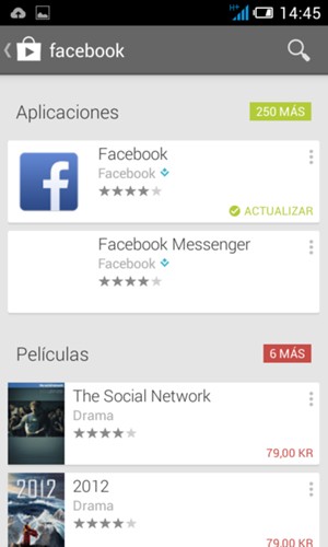 Seleccione la aplicación