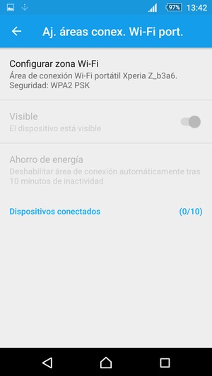 Seleccione Configurar zona Wi-Fi