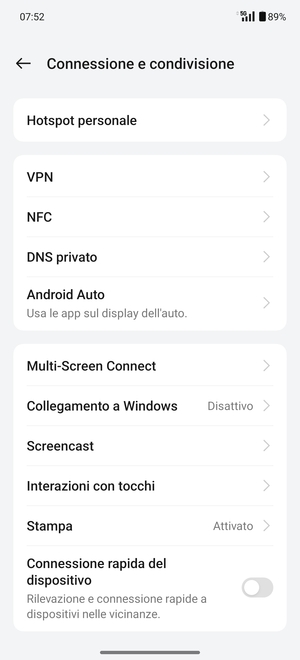 Seleziona Hotspot personale