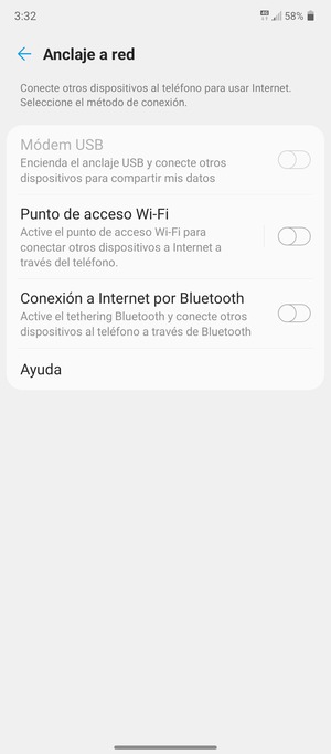 Seleccione Punto de acceso Wi-Fi