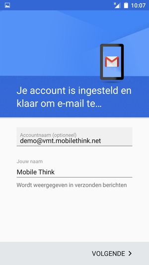 Geef uw account een naam en voer uw naam in. Selecteer VOLGENDE