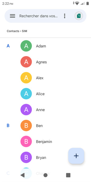Sélectionnez le bouton du Menu