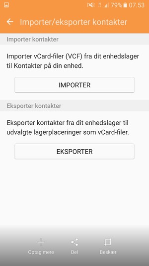 Vælg IMPORTER