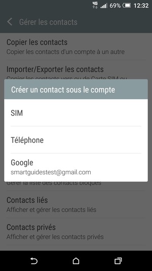 Sélectionnez Google