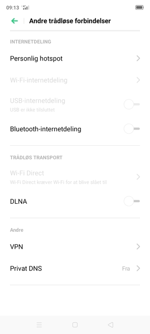Vælg Personlig hotspot