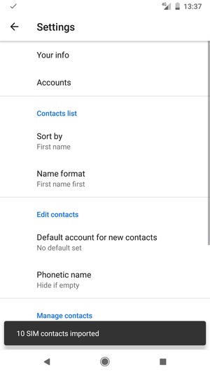 Your contacts will be saved to your Google account and saved to your phone the next time Google is synced.