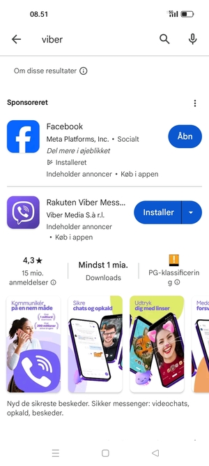 Vælg appen