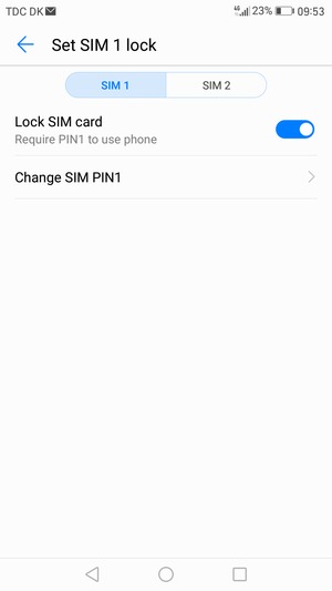 Select SIM 1 or SIM 2 and select Change SIM PIN