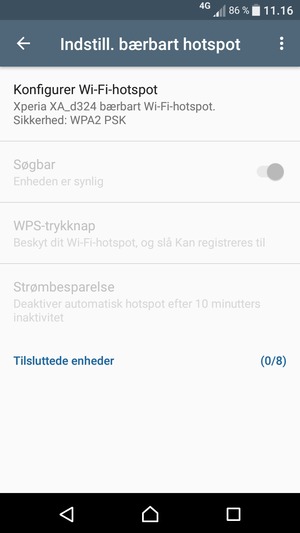 Vælg Konfigurer
Wi-Fi-hotspot