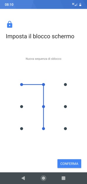 Disegna nuovamente la sequenza di sblocco e seleziona CONFERMA
