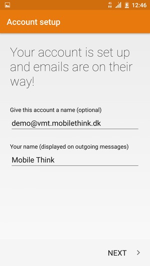 Give your account a name and enter your name. Select NEXT