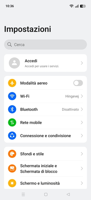 Seleziona Rete mobile