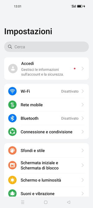 Seleziona Rete mobile