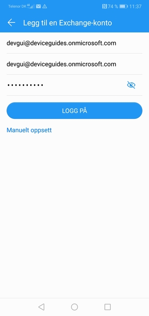 Skriv inn e-postadresse, brukernavn og passord. Velg LOGG PÅ