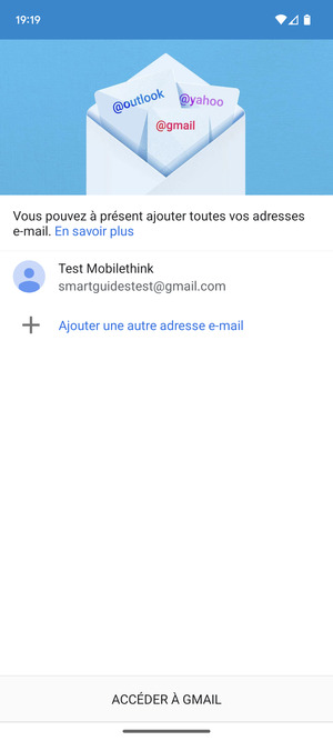 Sélectionnez ACCÉDER À GMAIL