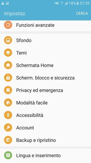 Scorri e seleziona Scherm. blocco e sicurezza