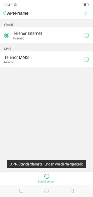 Wählen Sie Neuer APN