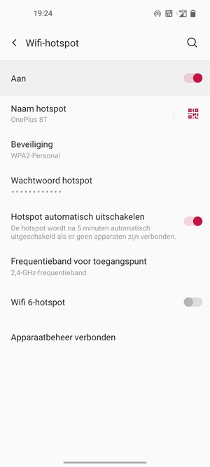 Uw telefoon is nu geïnstalleerd voor gebruik als modem