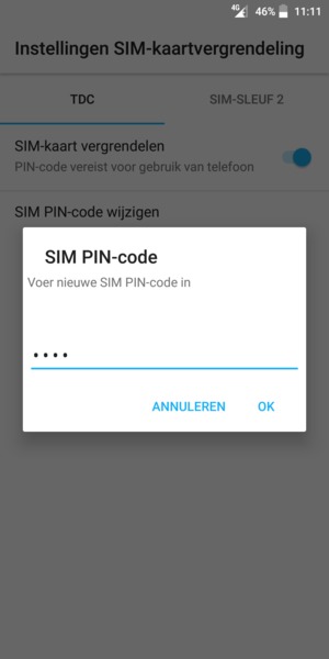 Voer uw Nieuwe SIM PIN-code in en selecteer OK