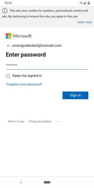 Enter your password and select Sign in