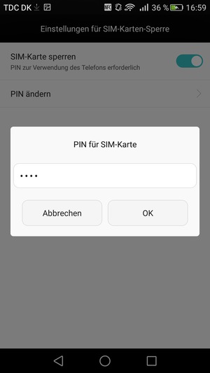Geben Sie Ihre Alte PIN für SIM-Karte ein und wählen Sie OK