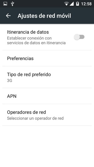 Seleccione Tipo de red preferido
