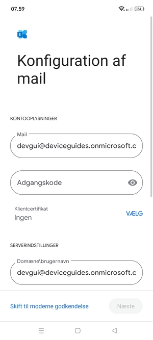 Indtast din adgangskode