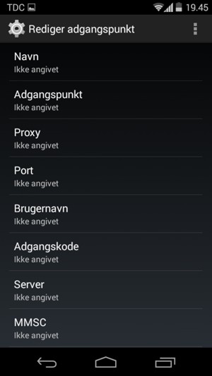 Indtast internet-oplysninger