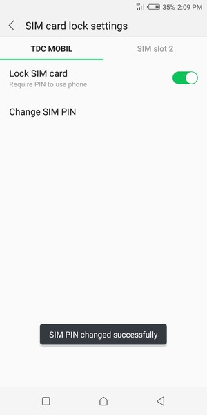 Your SIM PIN has been changed