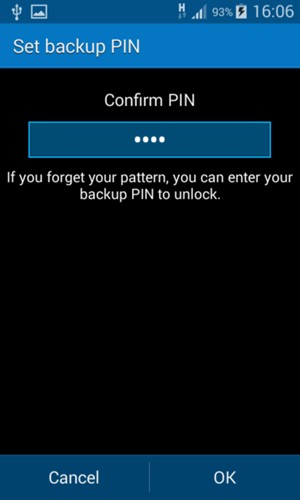 Confirm your Backup PIN and select OK