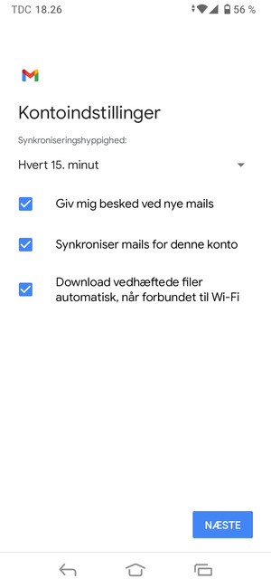 Vælg NÆSTE