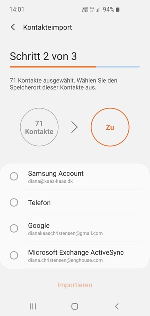 Wählen Sie Google