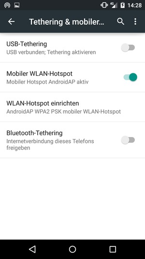 Ihr Handy ist jetzt für die Verwendung als Modem eingerichtet