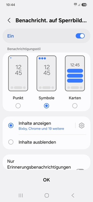 Wählen Sie Ihre bevorzugten Optionen und wählen Sie OK