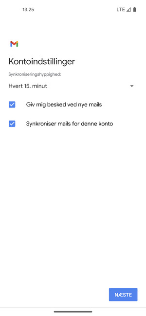 Vælg NÆSTE