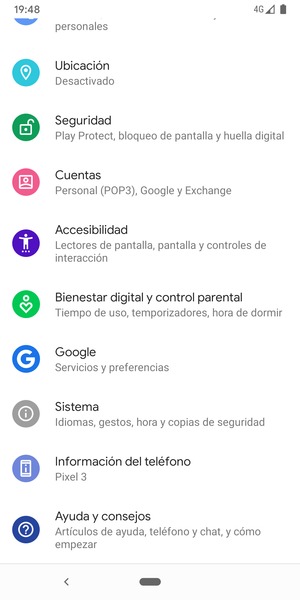 Desplácese y seleccione Sistema