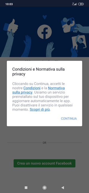 Seleziona CONTINUA